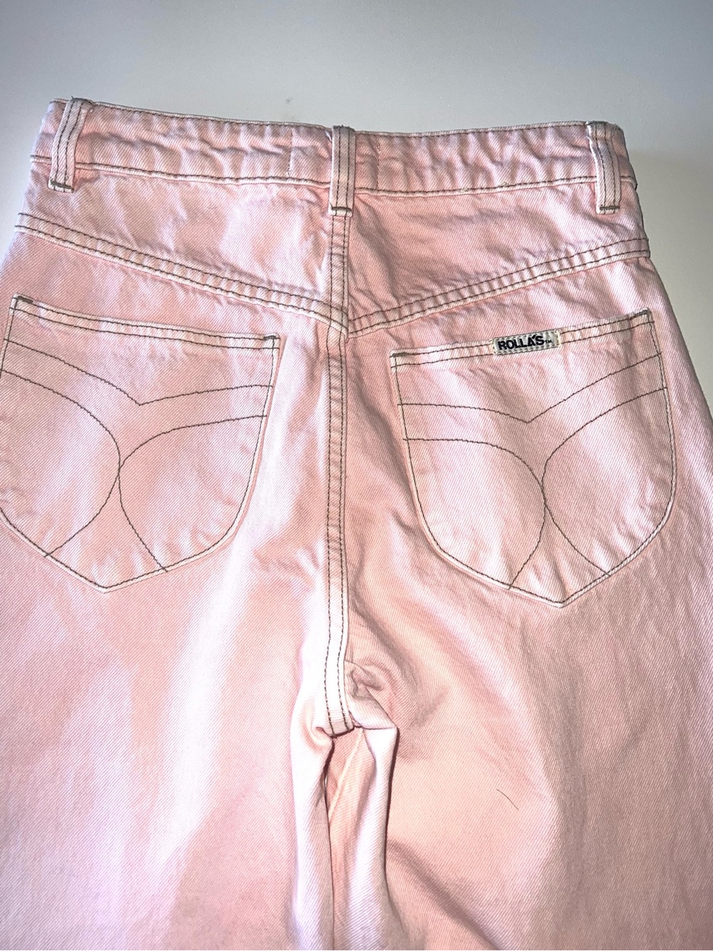 ROLLA'S 80s Pink Sailor High-Rise Wide Leg Jeans Sz 26 - Picture 12 of 16
